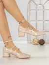 Pantofi cu Toc Gros TOT-159 BEIGE | L.DAY