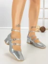 Pantofi cu Toc Gros TOT-159 SILVER | L.DAY