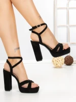 Sandale Dama cu Toc Gros si Platforma 2BL-2097 BLACK | BUONAROTTI