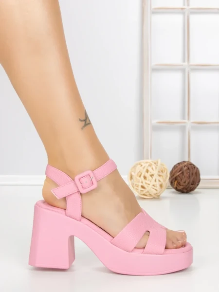 Sandale Dama cu Toc Gros A68339 PINK | BUONAROTTI