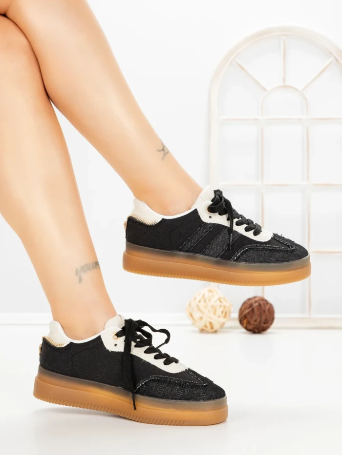 Pantofi Sport Dama cu Platforma BO-169 BLACK | GALLEVANI