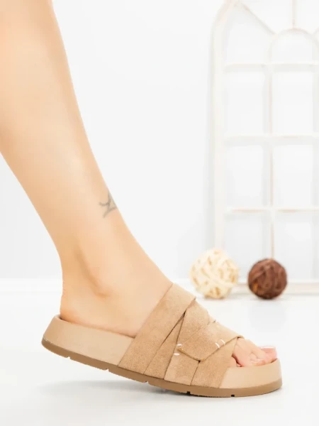 Papuci Dama cu Platforma 2021 KHAKI | GALLEVANI