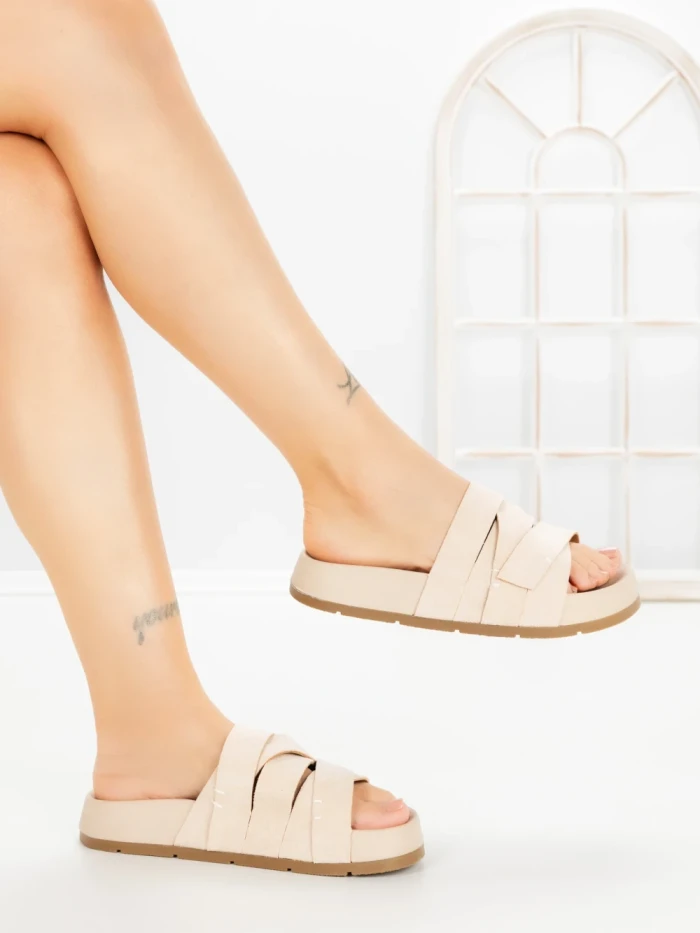 Papuci Dama cu Platforma 2021 BEIGE | GALLEVANI
