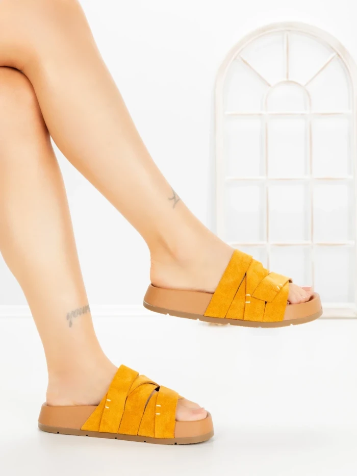 Papuci Dama cu Platforma 2021 YELLOW | GALLEVANI