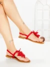 Sandale Dama cu Talpa Joasa KK-1006 RED | EMAS