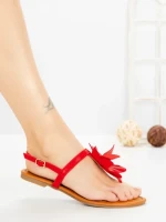 Sandale Dama cu Talpa Joasa KK-1006 RED | EMAS