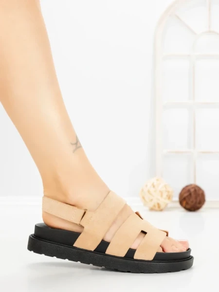Sandale Dama cu Platforma FF-81 BEIGE | EMAS