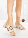 Papuci Dama cu Toc DD-213 BEIGE | EMAS