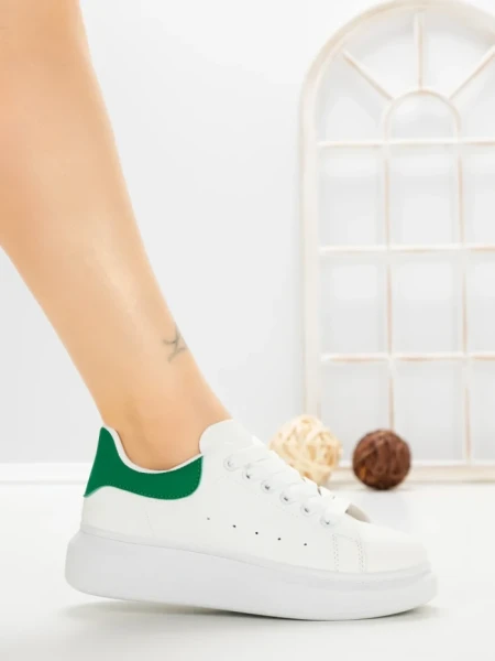 Pantofi Sport Dama TT-9 WHITE-GREEN | EMAS