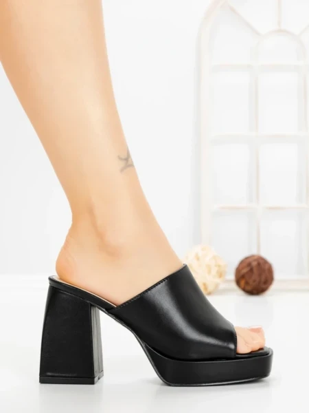 Papuci Dama cu Toc DD-201 BLACK | EMAS