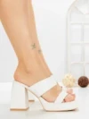Papuci Dama cu Toc DD-202 WHITE | EMAS