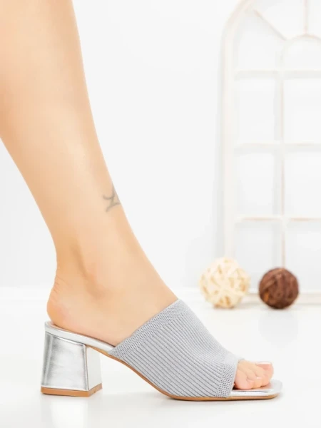 Papuci Dama cu Toc GG-60 SILVER | EMAS