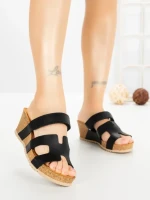 Papuci Dama cu Platforma SS-103 BLACK | EMAS
