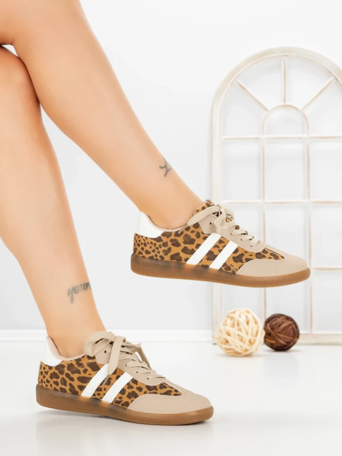 Pantofi Sport Dama LA-79 KHAKI-LEOPARD | ANDERINA