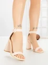 Sandale Dama cu Toc Gros FM5334 BEIGE | ANDERINA