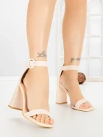 Sandale Dama cu Toc Gros FM5334 BEIGE | ANDERINA