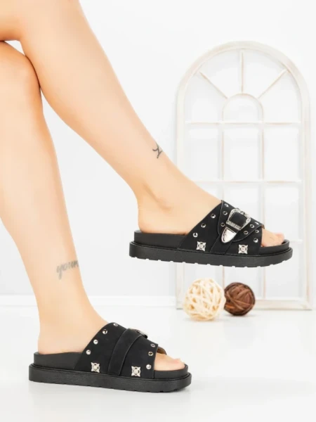Papuci Dama cu Talpa Joasa JM376 NEGRO | ANNALISE