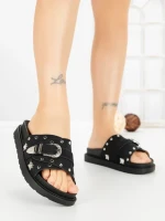 Papuci Dama cu Talpa Joasa JM376 NEGRO | ANNALISE