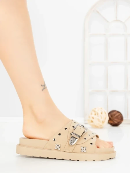 Papuci Dama cu Talpa Joasa JM376 TAUPE | ANNALISE