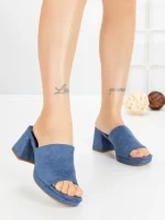 Papuci Dama cu Toc JM170F AZUL CLARO | ANNALISE