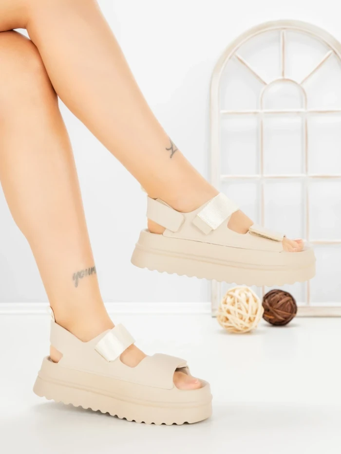Sandale Dama cu Platforma JM576 BEZI | ANNALISE