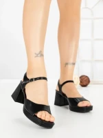 Sandale Dama cu Toc Gros JM168F NEGRO | ANNALISE