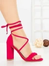 Sandale Dama cu Toc Gros F217 FUSHIA | GOWIN