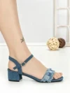 Sandale Dama cu Toc Gros J-238 LIGHT BLUE | CHERIE