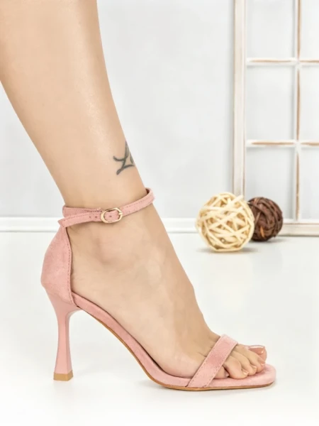 Sandale Dama cu Toc Subtire J-206 PINK | CHERIE
