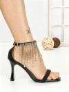 Sandale Dama cu Toc Subtire J-205 BLACK | CHERIE