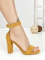 Sandale Dama cu Toc Gros 168-5 YELLOW | CHERIE