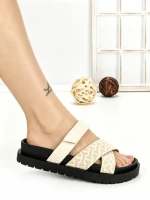 Papuci Dama cu Talpa Joasa SO-050 BEIGE | GOWIN