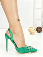 Pantofi Stiletto P-1280 GREEN | STEPHAN