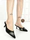 Papuci Dama cu Toc Subtire UC-174 BLACK | STEPHAN