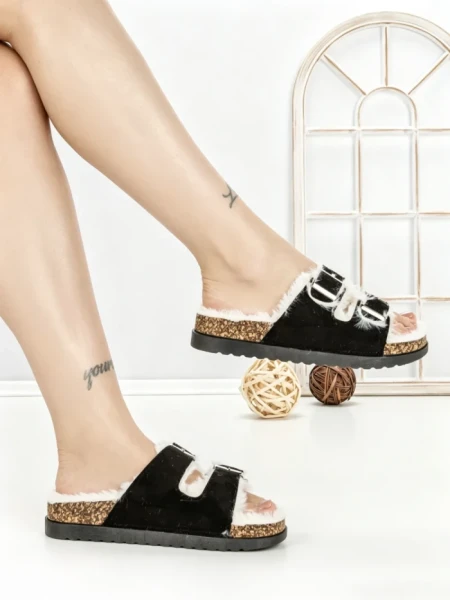 Papuci Dama cu Talpa Joasa WSL-200 BLACK | STEPHAN
