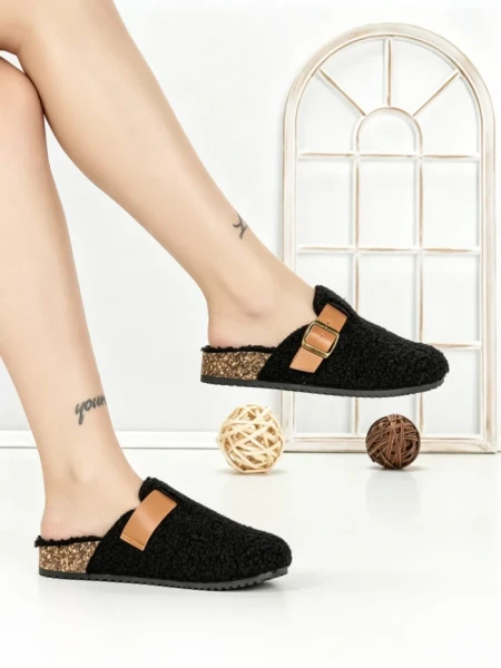 Papuci Dama cu Talpa Joasa H-119 BLACK | STEPHAN