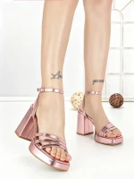 Sandale Dama cu Toc Gros si Platforma LN-49 PINK | STEPHAN