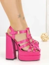 Sandale Dama cu Toc Gros si Platforma P-1287 FUCHSIA | STEPHAN
