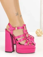 Sandale Dama cu Toc Gros si Platforma P-1287 FUCHSIA | STEPHAN