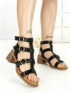 Sandale Dama cu Toc Gros FD-68 BLACK | STEPHAN