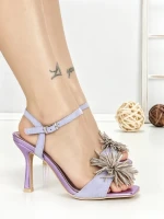 Sandale Dama cu Toc Subtire P-1345 LIGHT PURPLE | STEPHAN