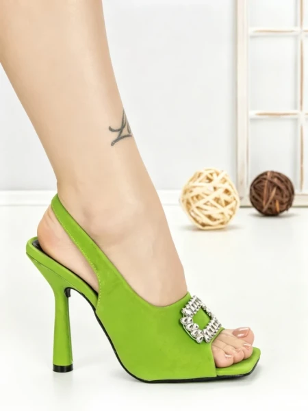 Sandale Dama cu Toc Subtire JA-29 GREEN | STEPHAN