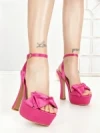 Sandale Dama cu Toc Gros si Platforma H-48 FUCHSIA | STEPHAN