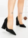 Pantofi cu Toc Gros G60-10 BLACK | FESTISIMO