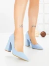 Pantofi cu Toc Gros G60-10 BLUE | FESTISIMO