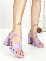 Sandale Dama cu Toc Gros G2433 PURPLE | FESTISIMO
