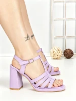 Sandale Dama cu Toc Gros G2433 PURPLE | FESTISIMO