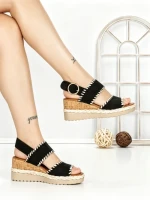Sandale Dama cu Platforma 22-337 BLACK | STEPHAN