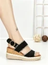 Sandale Dama cu Platforma 22-337 BLACK | STEPHAN