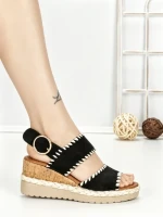 Sandale Dama cu Platforma 22-337 BLACK | STEPHAN